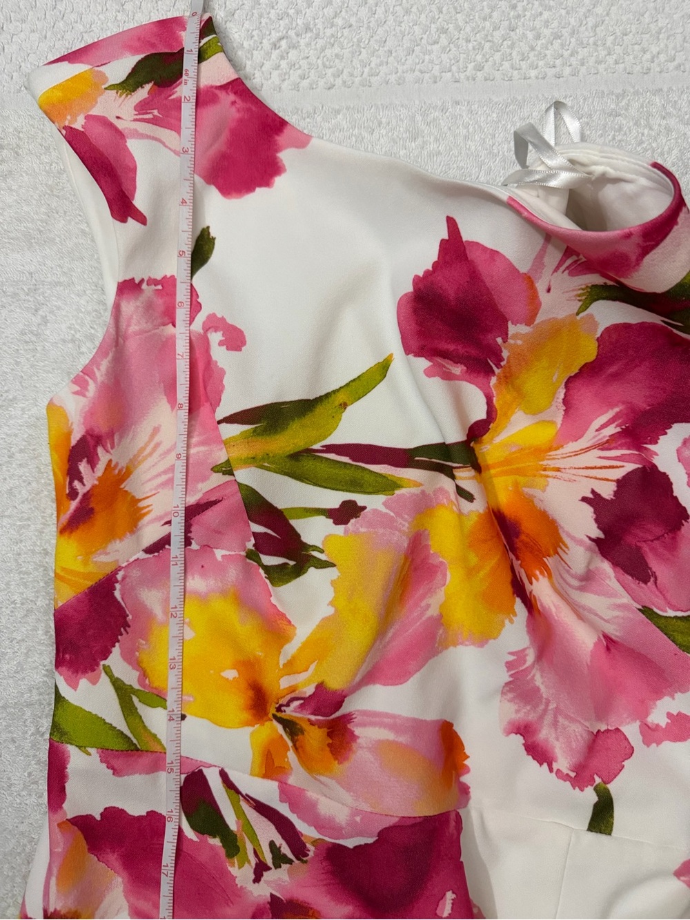 Eliza J Floral Midi Sheath Dress Boatneck Sleeveless Side Slit Brunch Cocktail - Picture 11 of 14